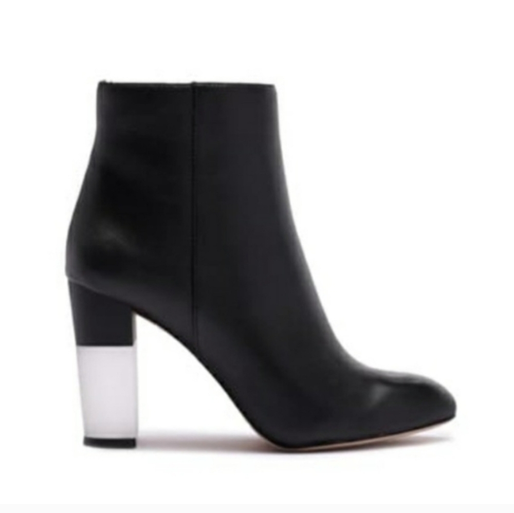 Enzo Angiolini Hadie Black Booties With Frosted Lucite Heels. Size 9 - Picture 4 of 12